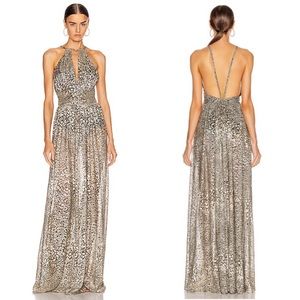 NWT PatBo Metallic Leopard Gown Size 2